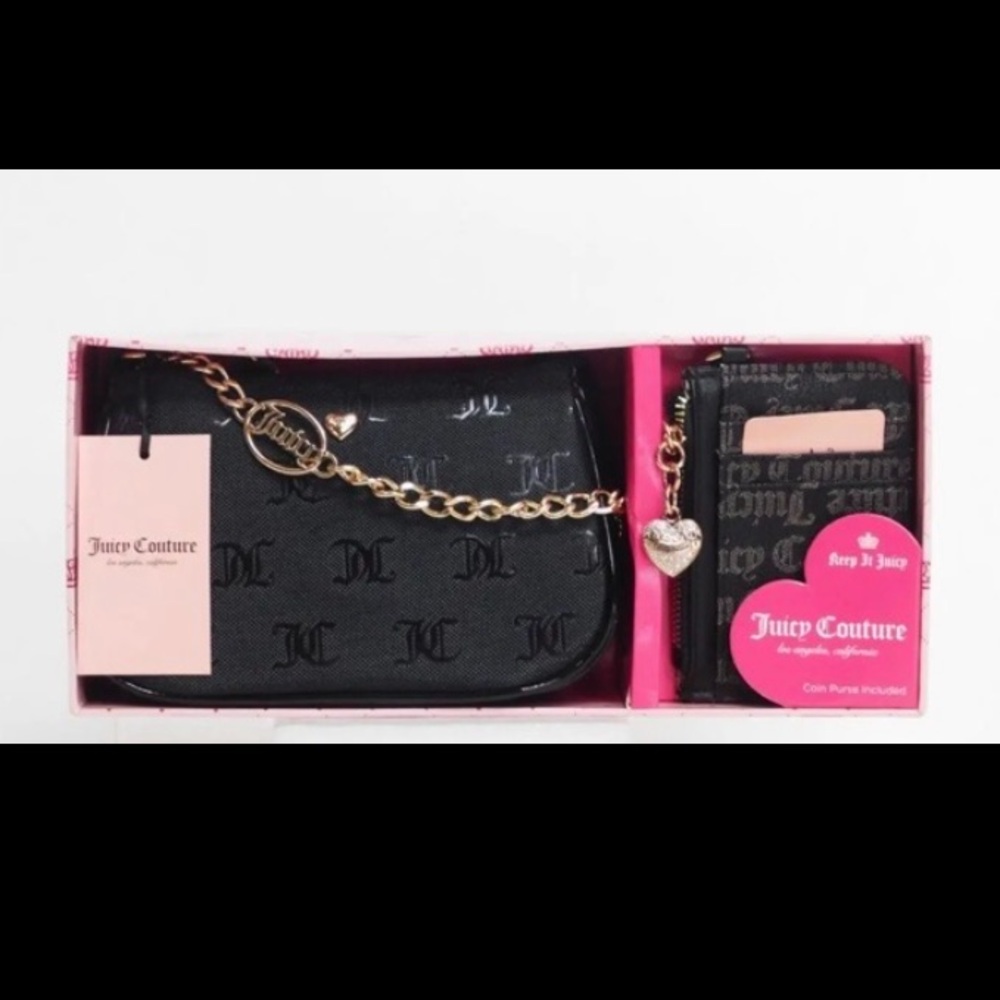 Juicy Couture Boxed Liquorice Mini Wristlet Purse Set
